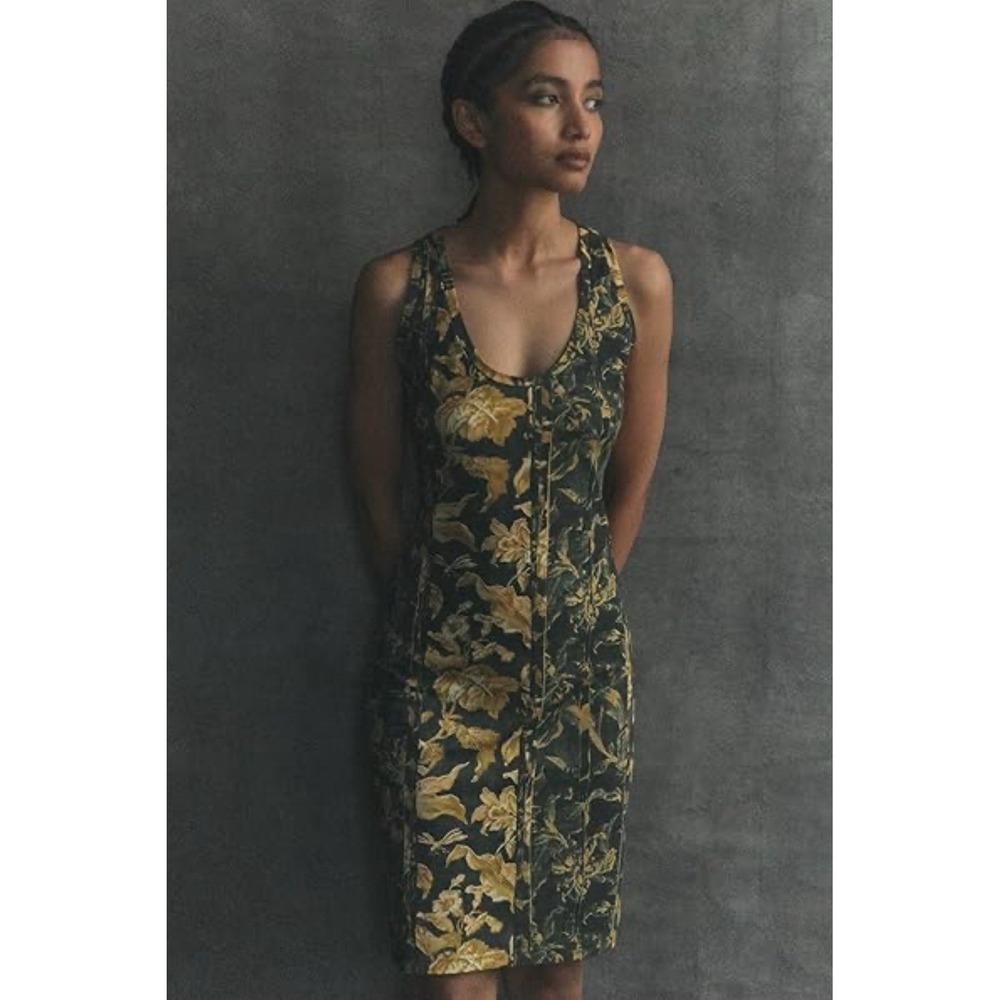 Gary Graham 422 Dress Women's M Floral Art To Wear Tank Dress Fitted Tapestry